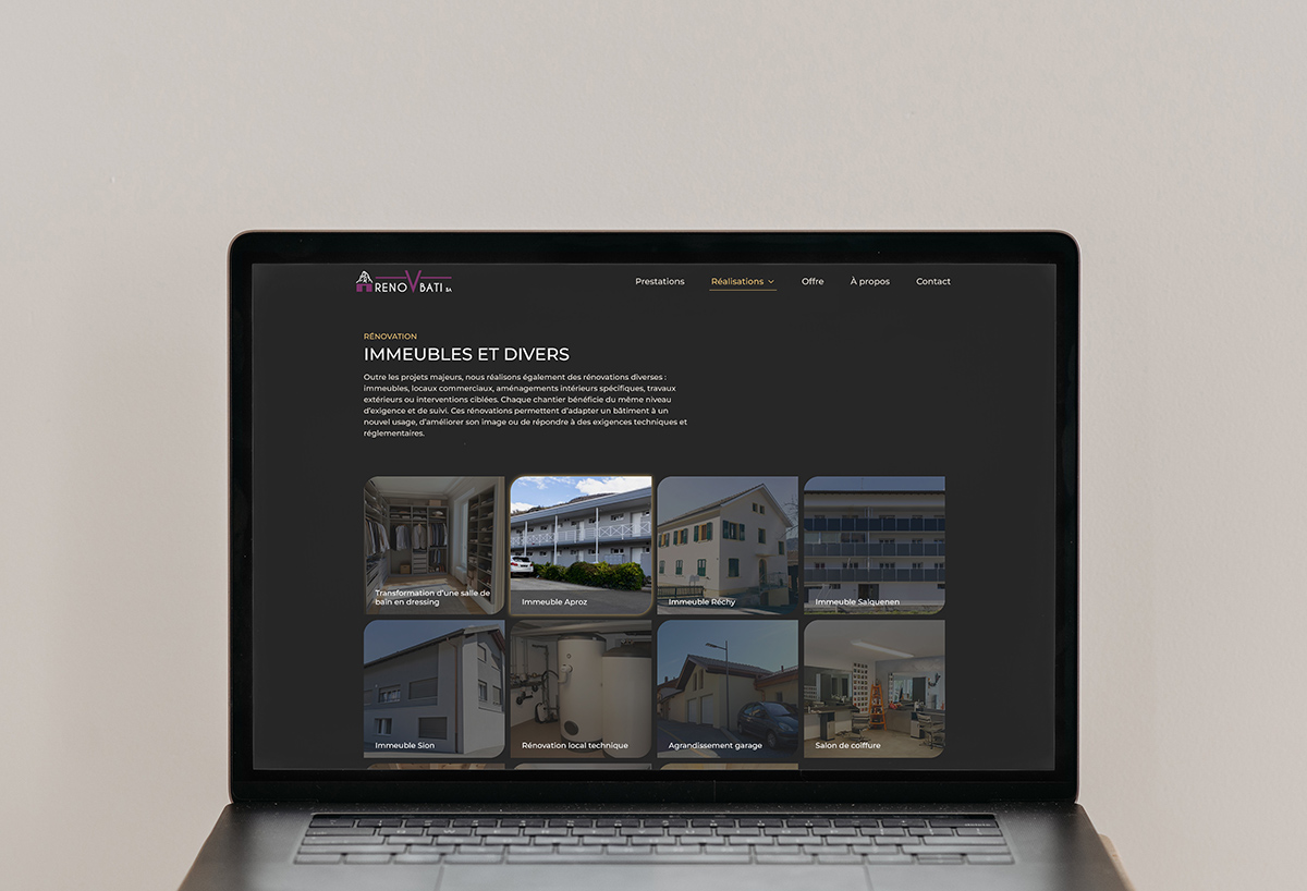 Site internet pour Renovbati SA