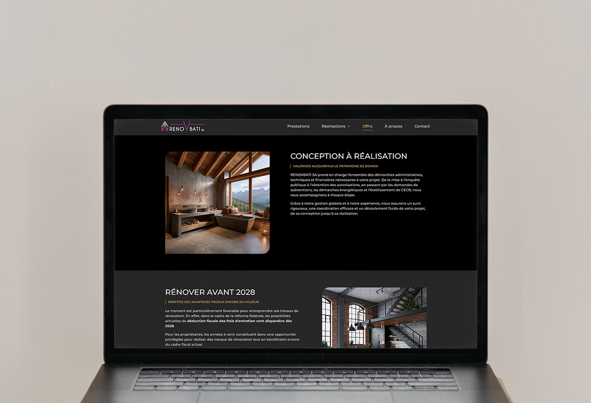 Site internet pour Renovbati SA